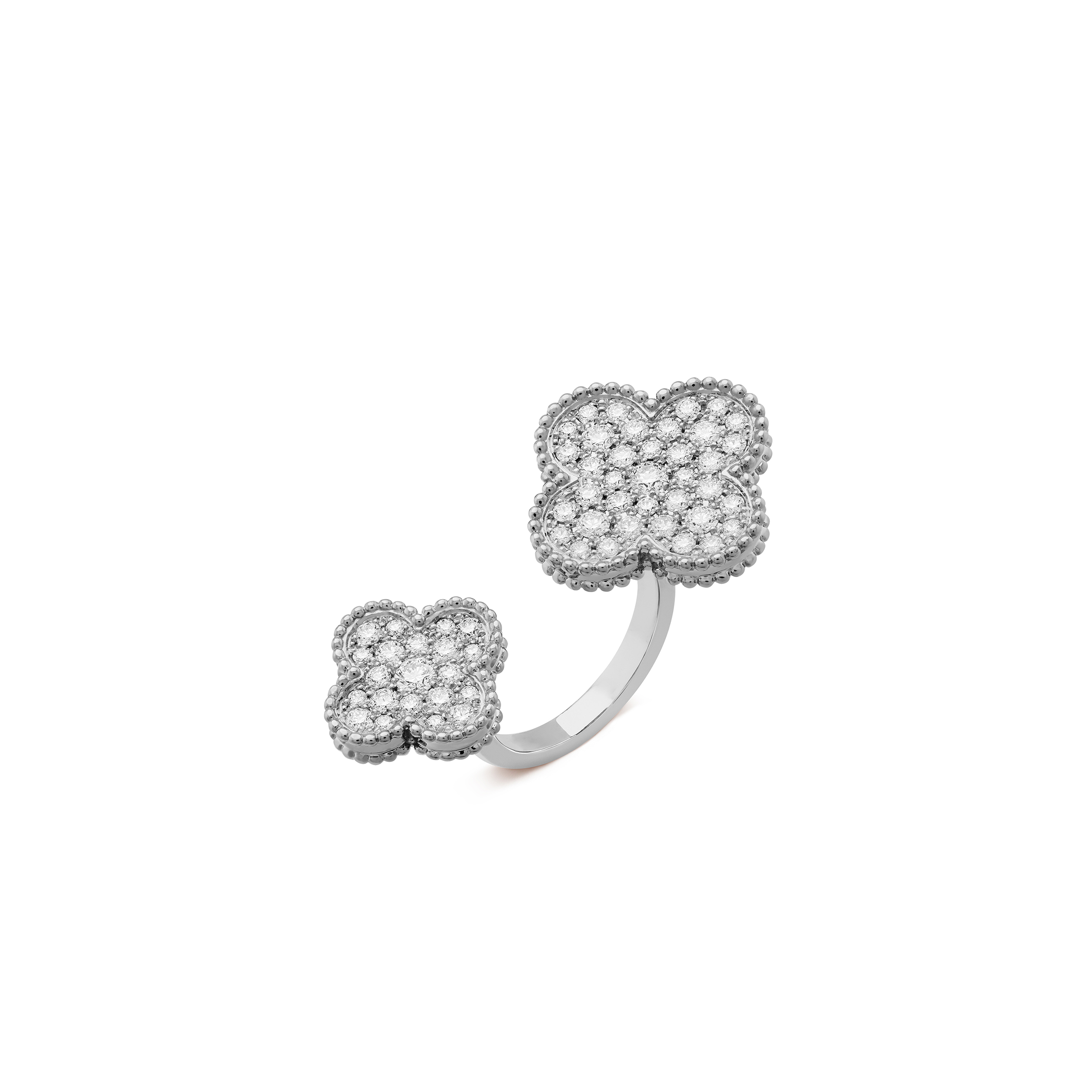 VAN CLEEF  ARPELS MAGIC ALHAMBRA BETWEEN THE FINGER RING - WHITE GOLD, DIAMOND  VCARN9WT00